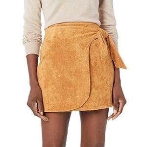 Blank NYC Faux Suede Wrap Brown Mini Skirt size 25 NWT